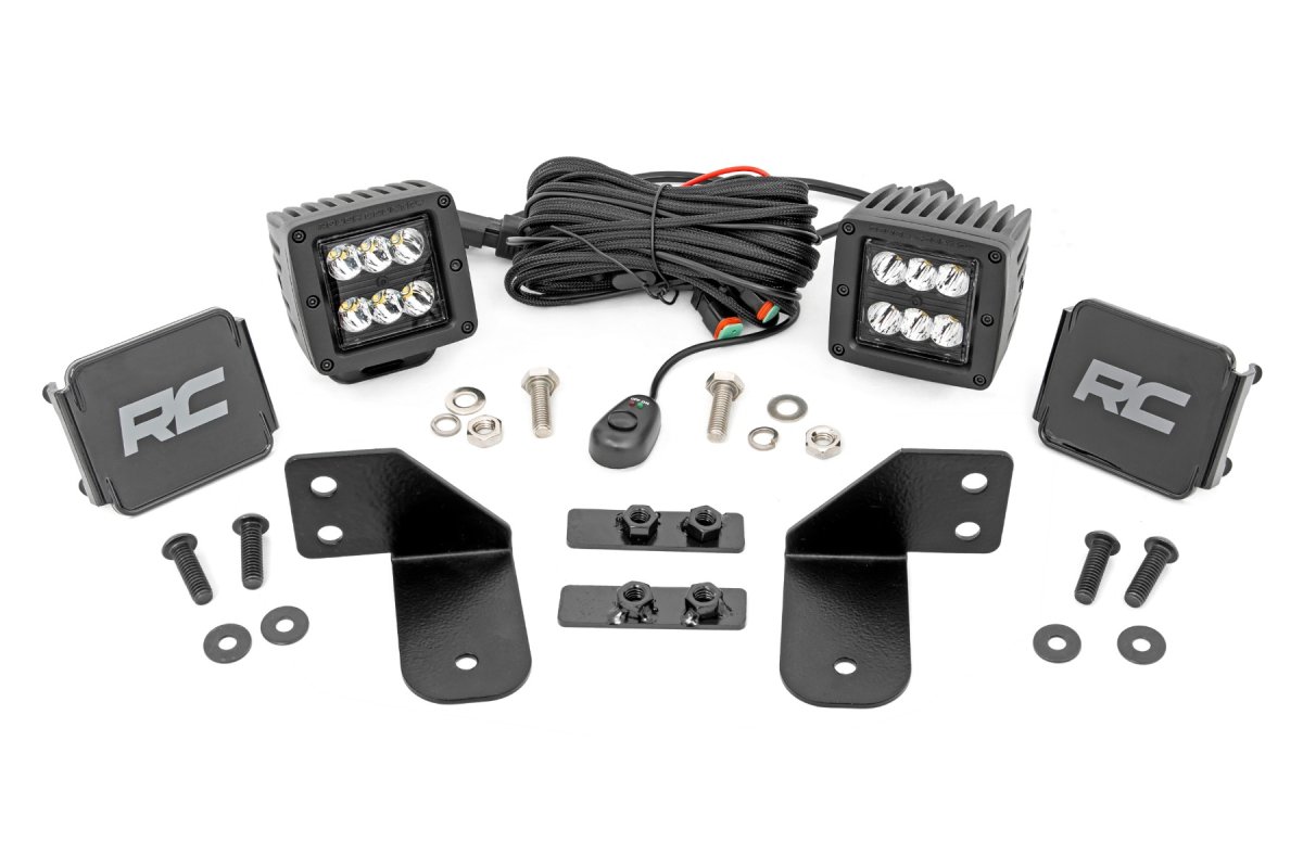 Polaris Ranger 900 XP LED Light Pair - Rear - Rough Country - RR Cage Mount, 2